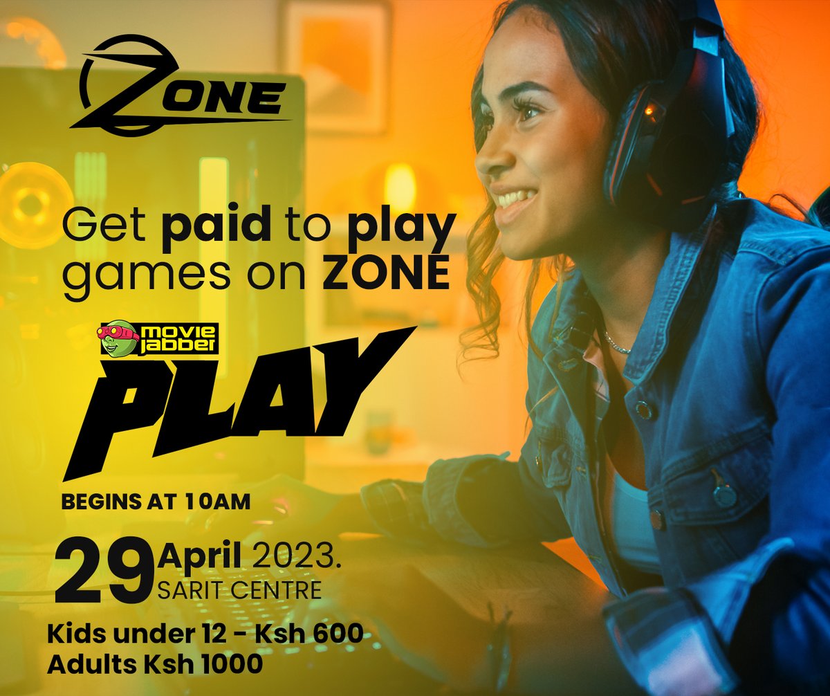 The Zone is calling! 📣🎮 Join us at Movie Jabber Play on April 29th in Nairobi and discover the ultimate gaming platform. Stop by the Zone booth to learn more and compete in exciting tournaments for real money rewards. <a href="/MovieJabber/">Movie Jabber</a> 

Get your tickets Here cutt.ly/l5htR3m