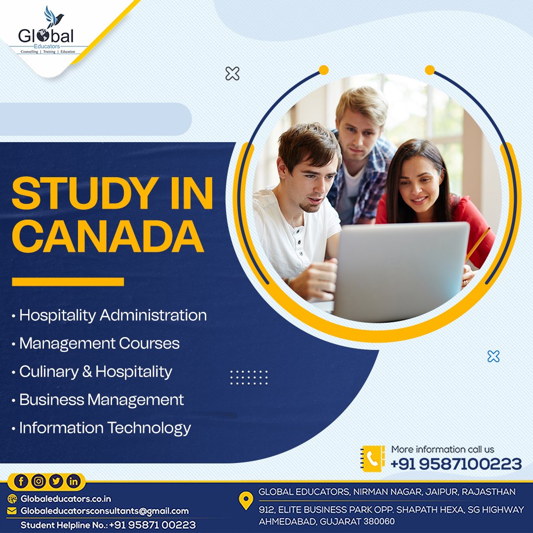 GlobalEducator_'s tweet photo. STUDY IN CANADA

Hospitality Administration

Management Courses

Culinary &amp; Hospitality

Business Management

Information Technology

Book your seat now Limited Seats are Offered.

CONTACT: Global Educators &amp; Consultant Experts
For More Information Contact Us at @+91-9982100223 https://t.co/qHxAqxp0mE