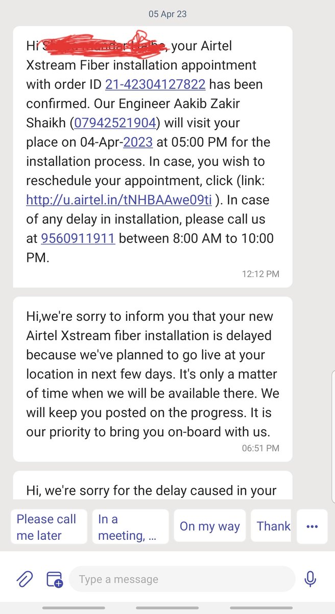 Traderspit1's tweet photo. @airtelindia @Airtel_Presence @DoT_India Had applied for Broadband fiber connection almost 15/20 days back in Aundh, Pune (order id 21-42304127822). Have also paid for the connection but still the account is not activated. A very sad customer service experience. https://t.co/pYv7fkjJwO