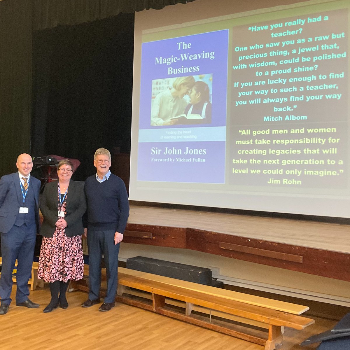 stmonicas's tweet photo. It was an honour and privilege to listen to Sir John Jones talking to all the staff last night about the magic of the job we do. #inspirational #possibilitythinkers @STOC_CAT @sirjohnfjones https://t.co/HYCaA2Jxol