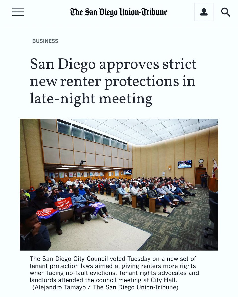 Incredibly proud of <a href="/msmayarosas/">Maya Rosas</a>, @SeanEloRiveraD9, my D9 team, <a href="/MayorToddGloria/">San Diego Mayor Todd Gloria</a>’s team, and everyone involved in pushing for stronger protections. This is a significant step towards securing more rights for renters.