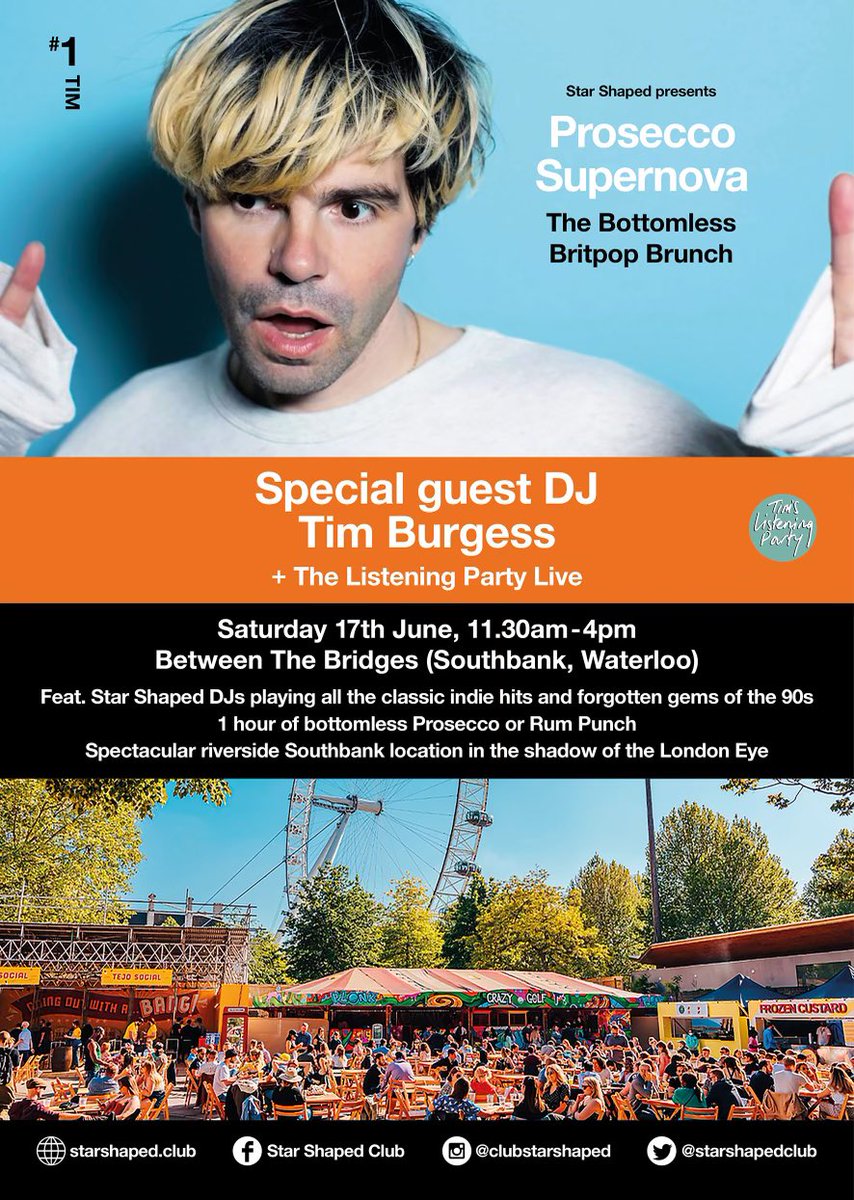 Tim Burgess (@tim_burgess) on Twitter photo Retweet for a chance to win 4 guestlist places.
Drinks, me DJing, a live <a href="/LlSTENlNG_PARTY/">Tim's Listening Party</a>, an amazing location. What’s not to love??
Winner picked at random tomorrow at 7:45am - tickets on sale at 8am tomorrow Retweet for a chance to win 4 guestlist places.
Drinks, me DJing, a live <a href="/LlSTENlNG_PARTY/">Tim's Listening Party</a>, an amazing location. What’s not to love??
Winner picked at random tomorrow at 7:45am - tickets on sale at 8am tomorrow