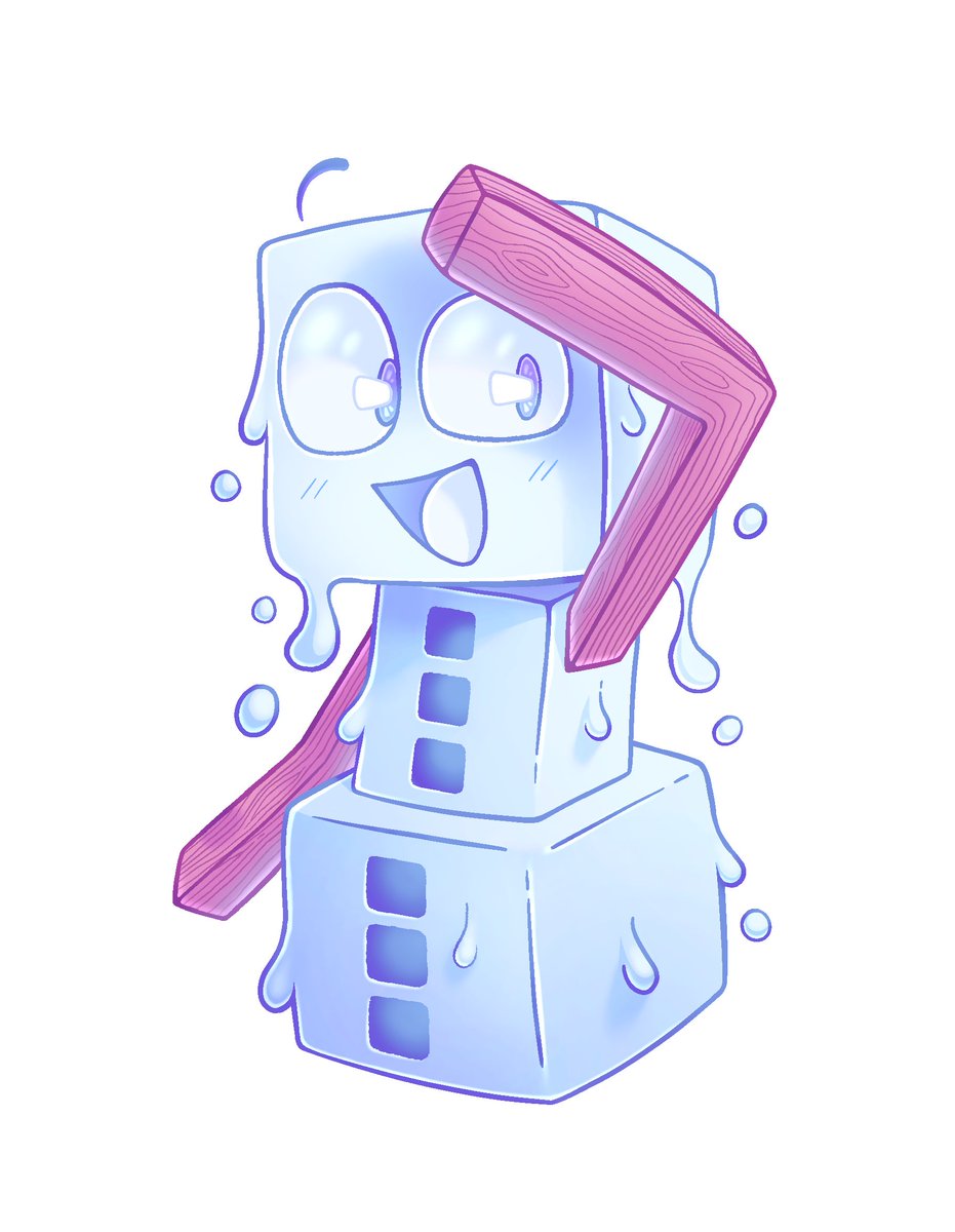 My commission for @Wizzard_of_hazz is now complete‼️ Silly lil snowman!!! :D #Minecraft #snowman #Commission #digitalart