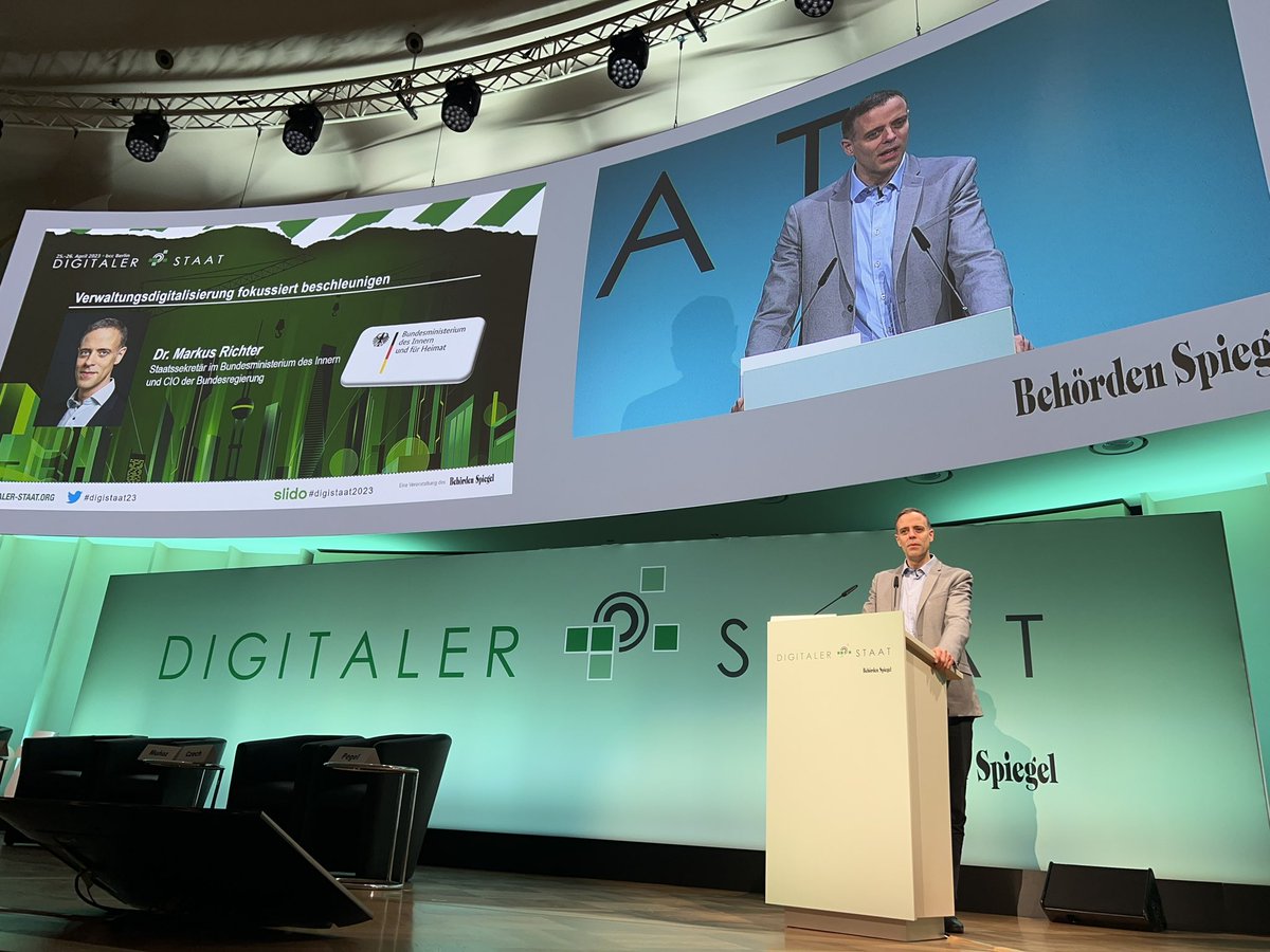 Der Erfolg der #Verwaltungsdigitalisierung entscheidet sich auf Landes- &amp; #Kommunalebene - guten Morgen vom #digistaat23 @cio_bund <a href="/Digitaler_Staat/">Digitaler Staat</a>