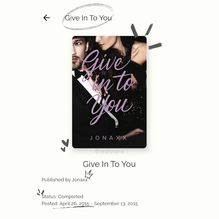 yesitsmeria's tweet photo. The masterpiece that taught us how to love, to forgive the people who hurt us, how to continue living and how to accept the love from the person who never stopped loving us. Happy 8 years, Give In To You! One of the best story I read. Cheers for more years 🥂 #GITY8thAnniversary https://t.co/5SNkECSImg