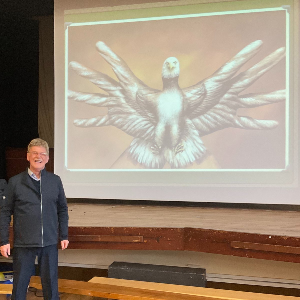 stmonicas's tweet photo. It was an honour and privilege to listen to Sir John Jones talking to all the staff last night about the magic of the job we do. #inspirational #possibilitythinkers @STOC_CAT @sirjohnfjones https://t.co/HYCaA2Jxol