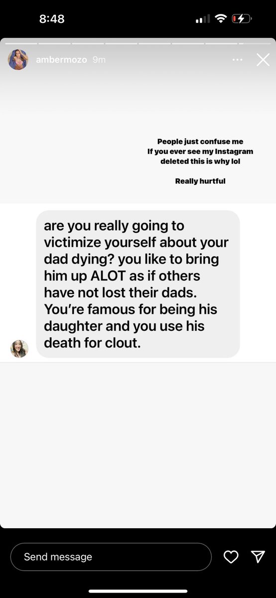 Tamrinsummer's tweet photo. Dude some people are so mean. Amber posted a story for people to stop coming to Hawai’i and look how this girl responded. People are sick and weird for no reason https://t.co/js7dCr3QvC