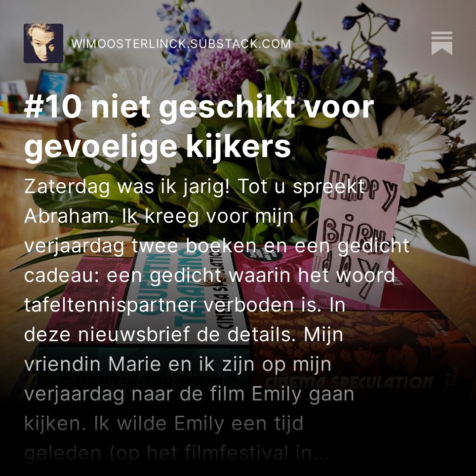 Ik kreeg voor mijn verjaardag twee boeken én een gedicht cadeau: een gedicht waarin het woord tafeltennispartner verboden is. De details in mijn nieuwe nieuwsbrief.
(Link in bio!)