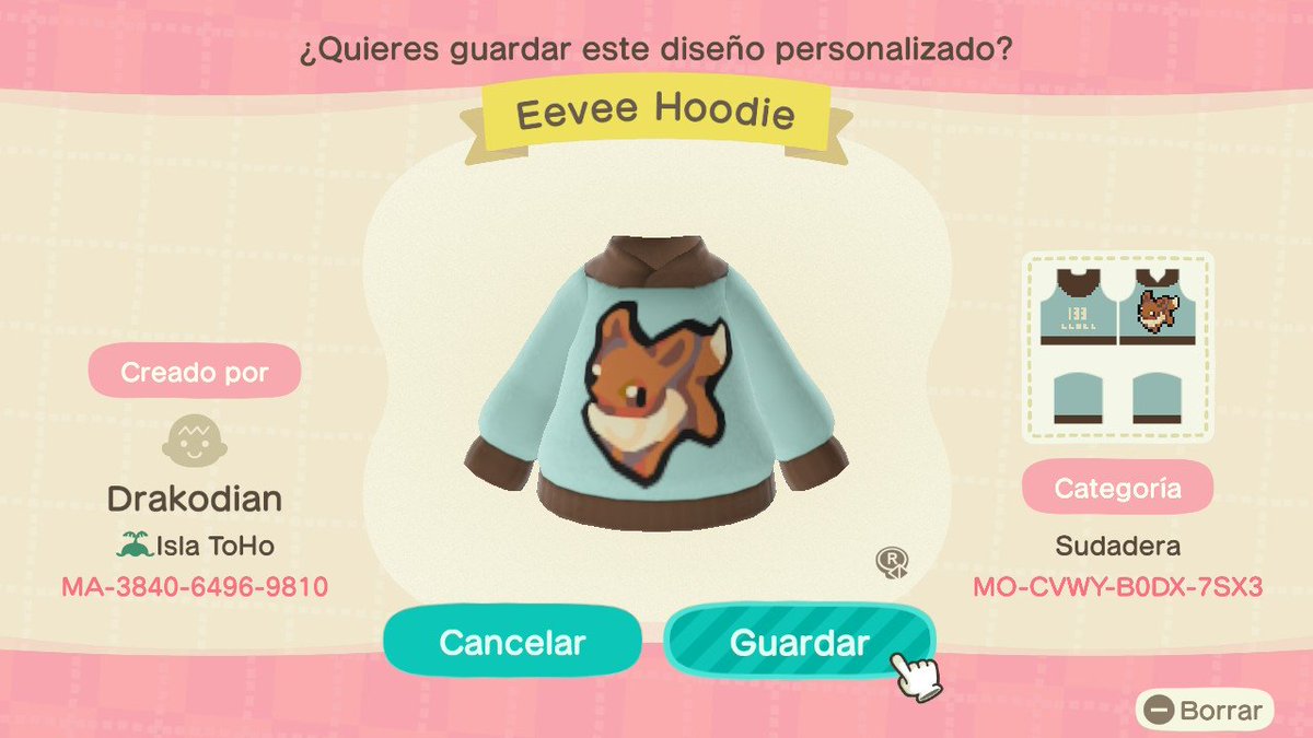 IslaToHo's tweet photo. Del diseñador @Drakodian, colección POKÉMON HOODIES:
Dragonite
Duraludon
Eevee
Tatsugiri 
#ACNH #AnimalCrossingNewHorizons #animalcrossing #Pokemon #NintendoSwitch https://t.co/H8VBiGZHId