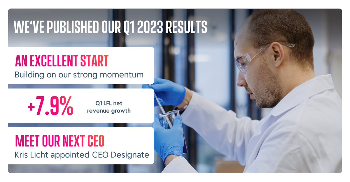 ThisIsReckitt's tweet photo. We are delighted to announce Kris Licht as our next CEO Designate and our Q1 results. LFL net revenue grew +7.9%, a strong start to the year and our innovation programme is delivering. Read results in full: https://t.co/DNznITd97S #ThisIsReckitt https://t.co/aCwUz3Ub4u