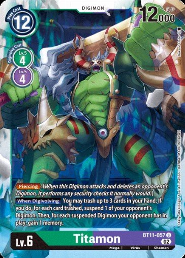 WCComicShop's tweet photo. Esta semana os hablaremos de Titamon, uno de los Digimon presentes en BT11

Con su espada tallada del cadáver de un SkullGreymon, este Digimon nivel Ultimate de Ogremon nació del odio acumulado de todos los Digimon derrotados por los Olympos XII

#digimon #digimontcg https://t.co/pk6gRUDld7