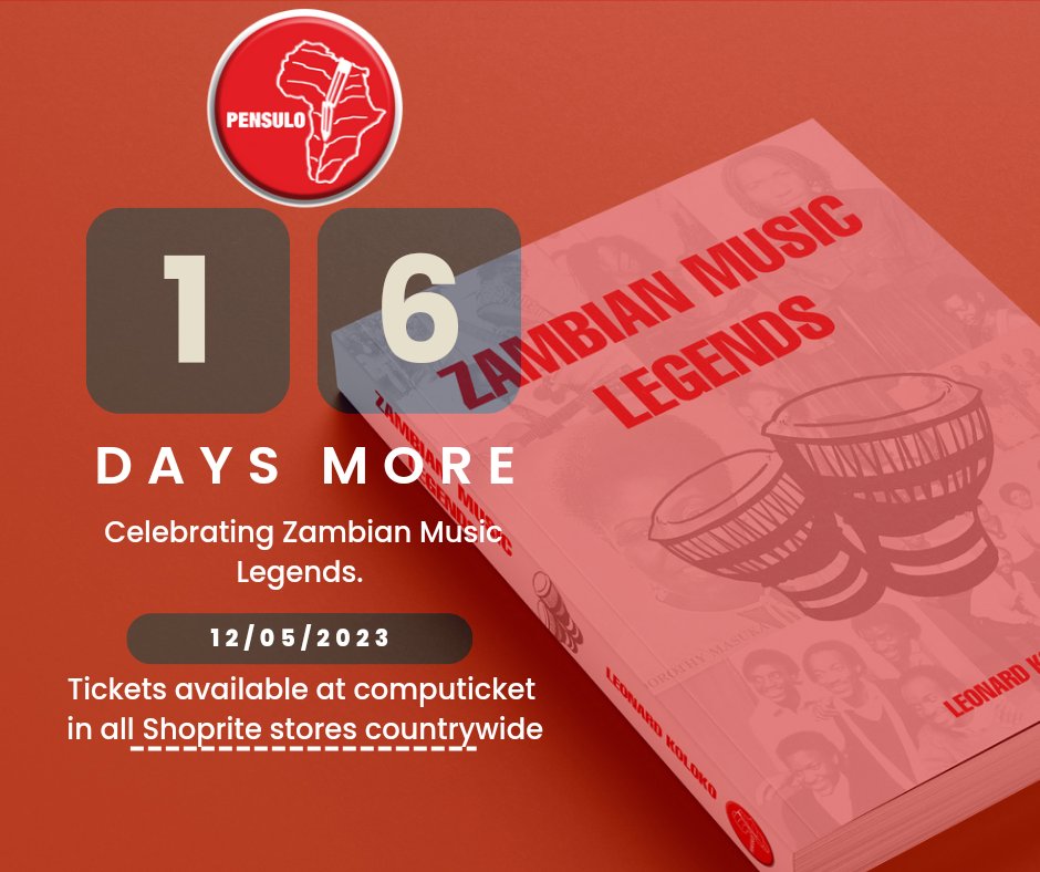 Pensulo2013's tweet photo. The excitement is building! Get your tickets for the Celebrating Zambian Music Legends Book Launch and concert. 

Tickets available at computicket in all Shoprite stores countrywide.

.
.
.
#legend #booklaunch #LusakaZambia #ZambianMusic #concert #legacy https://t.co/Qh9zm8Ih72