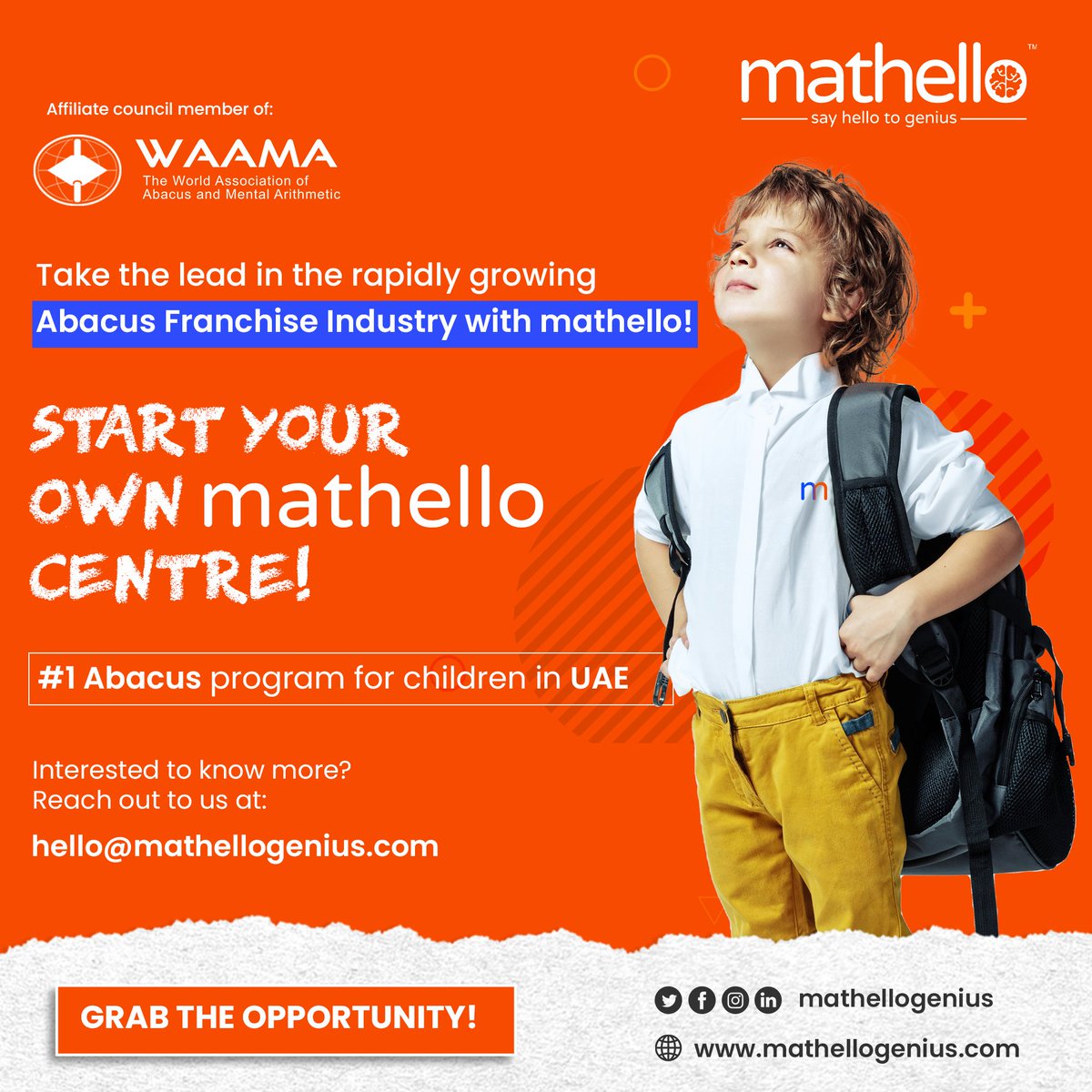 mathellogenius's tweet photo. If you are passionate about education and seeking a franchisee opportunity to make a positive impact in communities.

Let's explore the possibilities together.

#mathello #mathelloabacus #AbacusEducation
#FranchiseOpportunities #EducationFranchise 
#Entrepreneurship #UAE #Dubai https://t.co/p30XeHPYio