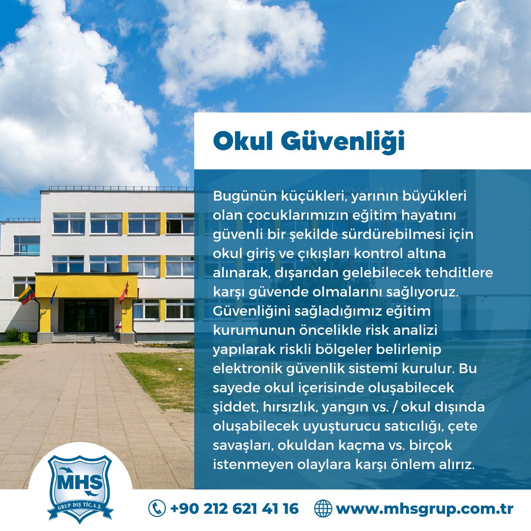 mhsgrup's tweet photo. Oluşabilecek şiddet, hırsızlık, yangın vs. / okul dışında uyuşturucu satıcılığı, çete savaşları, okuldan kaçma vs. birçok istenmeyen olaylara karşı önlem alırız. 

📞 +90 212 621 41 16
🌐 https://t.co/whhLDsZpN9

 #özelgüvenlik #güvenlik #mhsgrup #danışma #siteyönetimi https://t.co/wSENkqBhJV