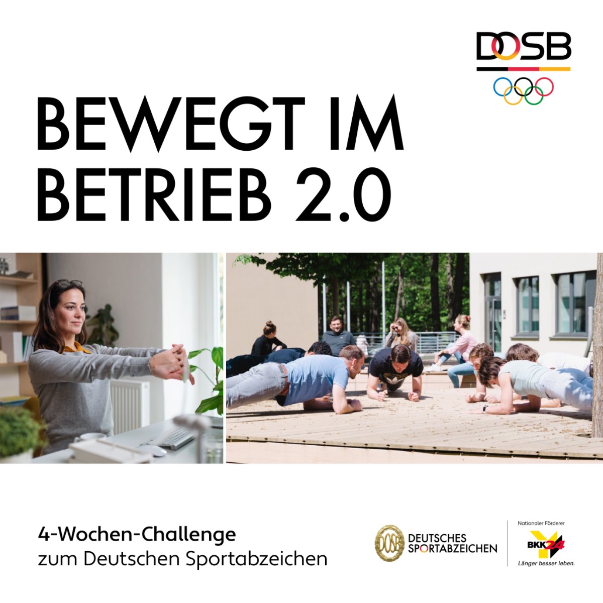 sportDland's tweet photo. ✅ Mit der „4-Wochen-Challenge“ fit für den Sommer 
✅ Perfekte Vorbereitung für das Deutsche Sportabzeichen 
✅ Bewegung im Berufsalltag 
💪 Mehr geht nicht? Doch! 👉 https://t.co/ITExmcw7py #Sportdeutschland #sportnurbesser  #längerbesserleben #BewegtImBetrieb @BKK_24 https://t.co/rjTEhv3XCM
