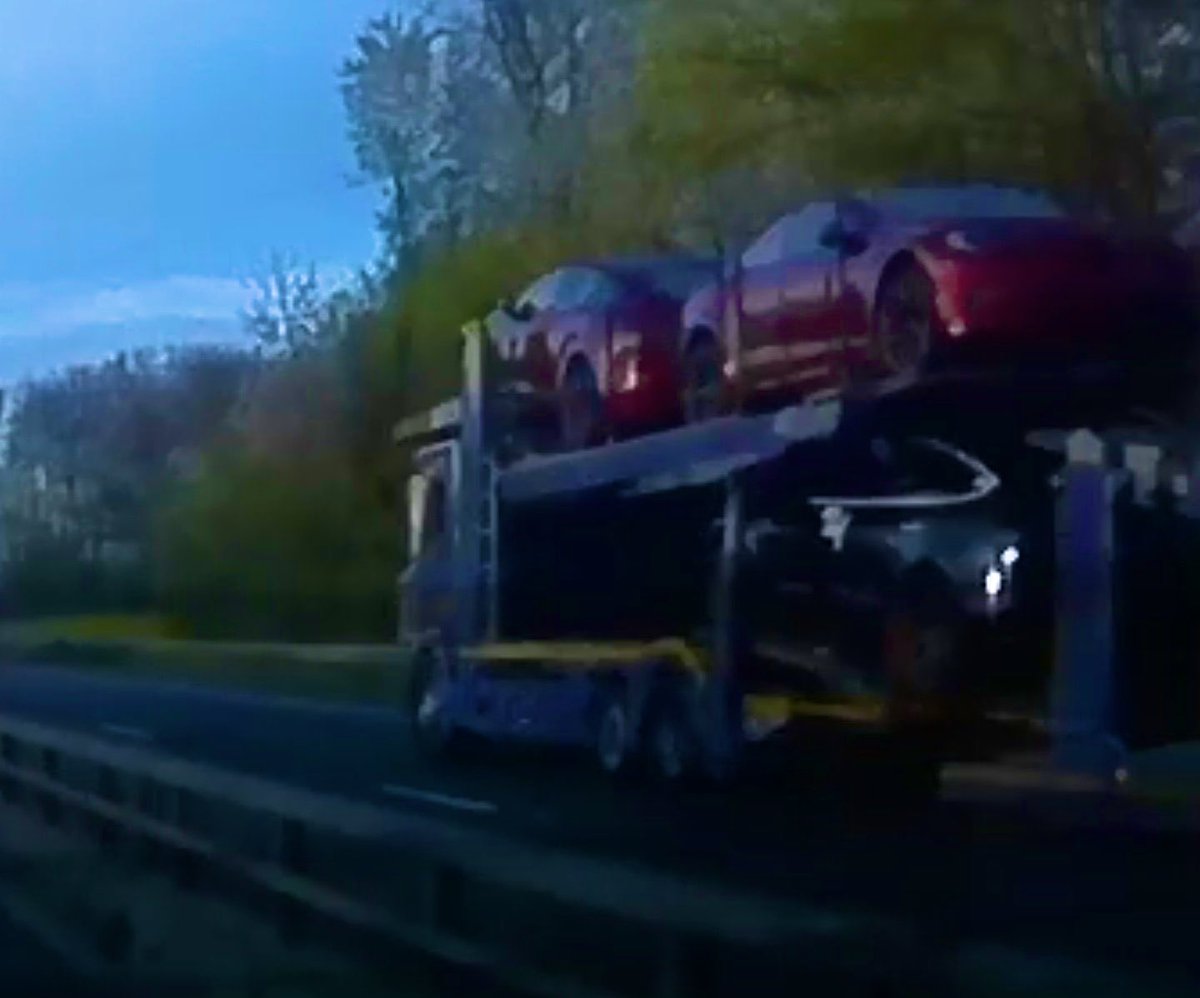 EstherRebers's tweet photo. First @Tesla model S Ultra red spotted in Europe??πβ€οΈ Going towards Luxemburg, left from Zeebrugge π·@UlricDabe @tesla_europe #TeslaEurope #TeslaUltraRed https://t.co/u4sFD0i4zA