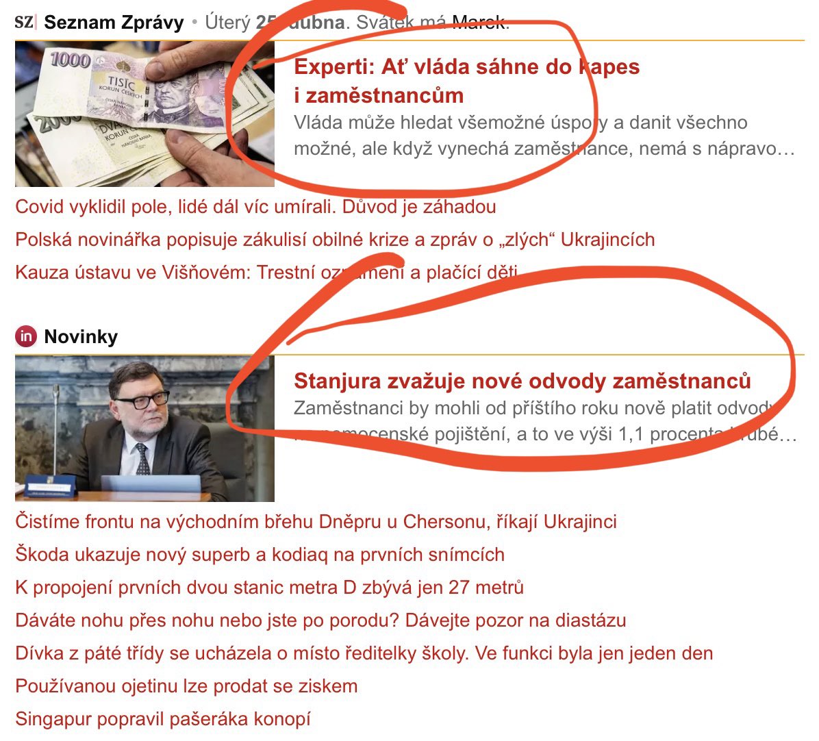 AkcionarVRecesi's tweet photo. Na @SeznamZpravy radí, na @novinkycz oznamují :-) https://t.co/O2XTxMsHlp