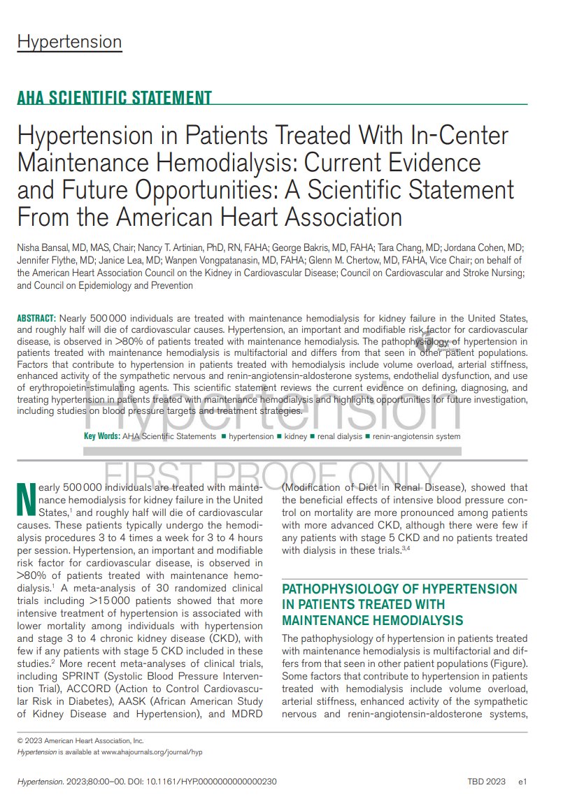 edgarvlermamd's tweet photo. Hypertension in patients on maintenance hemodialysis: Pathophysiology ca. 2023 from @American_Heart @KidneyInCVD @NishaKidneyDoc @BakrisGeorge @taraichang @jordy_bc @gchertow @DrWanpen 
#Nephpearls #PathophysiologyPearls 

https://t.co/tta2iTFc4r https://t.co/V7T1NZqXVX