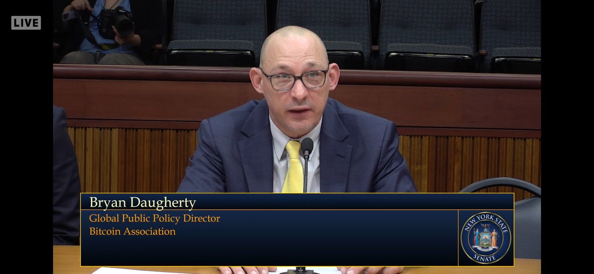 BWDaugherty's tweet photo. I would like to extend my gratitude once more to Chairman Sanders and distinguished members of the #NewYorkState Senate Banks Committee for inviting me to speak in todays hearing on #cryptocurrency and #fintech.  

| appreciate your time and attention on this crucial topic. Together, we can unlock the full potential of #blockchain #technology for the benefit of our great state and the nation.

Link: https://t.co/DrizlQEUZH