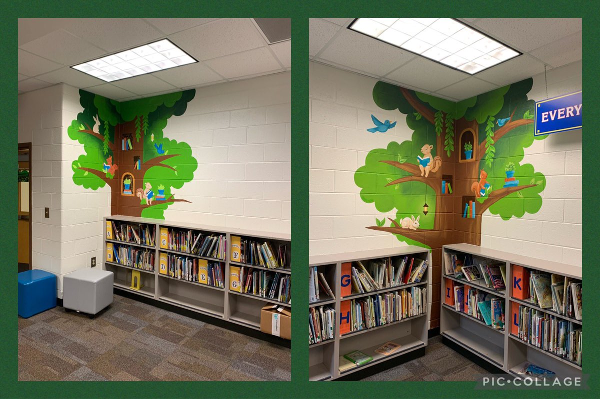 PrincipalCJHES's tweet photo. @CJHicksElem These new murals make our already amazing media center even more inviting for our students and their families. We are committed to creating a school community of avid readers.
💙💚💙💚💙 https://t.co/8bdzzFMmkU
