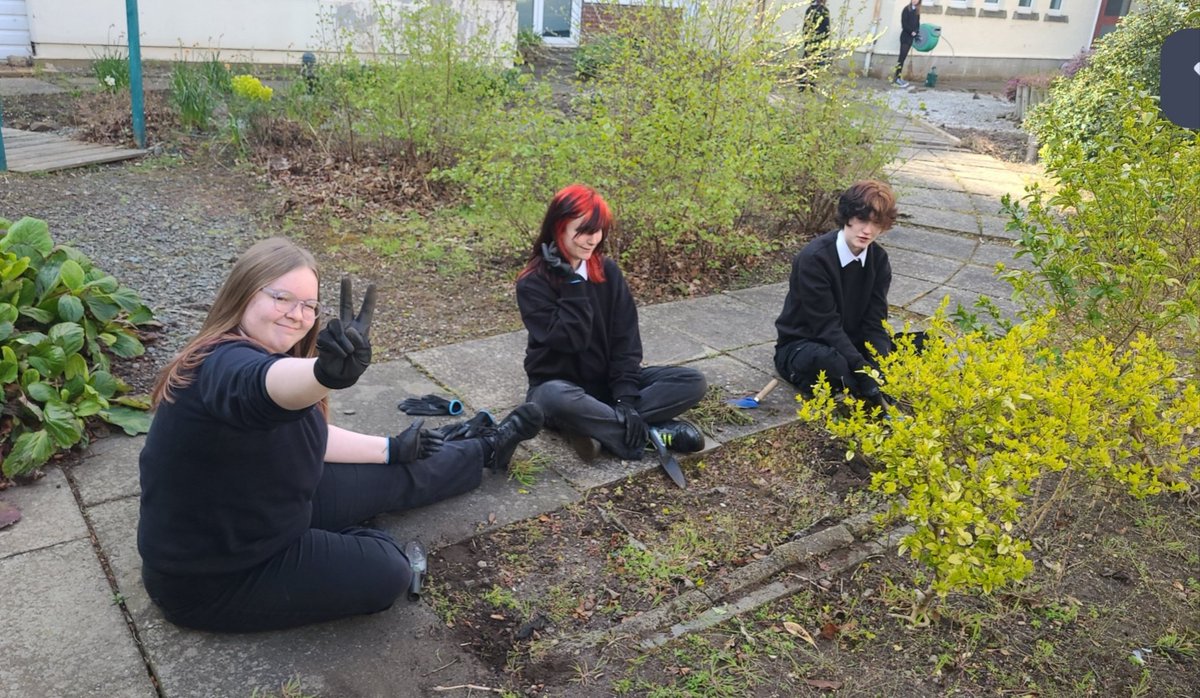 Fresh air during our HWB lesson today. Good job S2 for your hard work weeding and planting. So nice to be outside! #ourdoorlearning #newskills