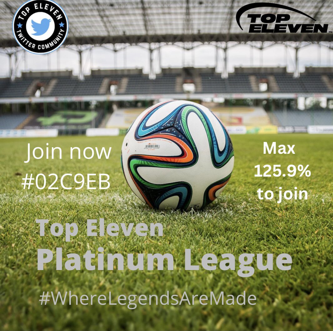 Top11Community's tweet photo. Use the hashtag to join your league in the Friendly Championship option @topeleven
#02C8GE Legends League ⭐️
#02C9EB Platinum League 125.9%
#02C91B Gold League 99.9%
Must be below the limit to join ⬆️
Top Prizes 🚨
Good luck managers
#BecomeTheLegend
#TELL
#TEPL
#TEGL https://t.co/D0GyY4rM0u