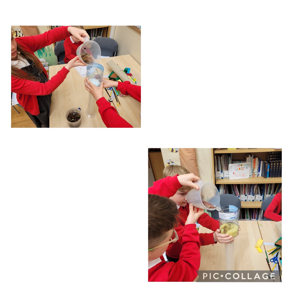 P5 designing and making water filters to improve our drains and gullies. @BEAR_Scotland @transcotland @SETrunkRoads @eSgoil @DYWLive