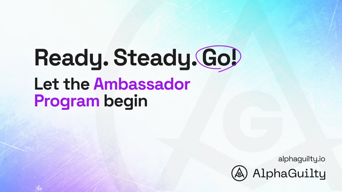 🚀 Ready, steady, GO!!!

AG Ambassador Program is launched! 🎉🎉🎉

Now, every interested Alpha or Guilty can become our 👑 Ambassador! 

Earn various rewards from AlphaGuilty for helping us to promote our platform. Get a chance to receive even a full-time job! 👩‍💻💎

👌 0