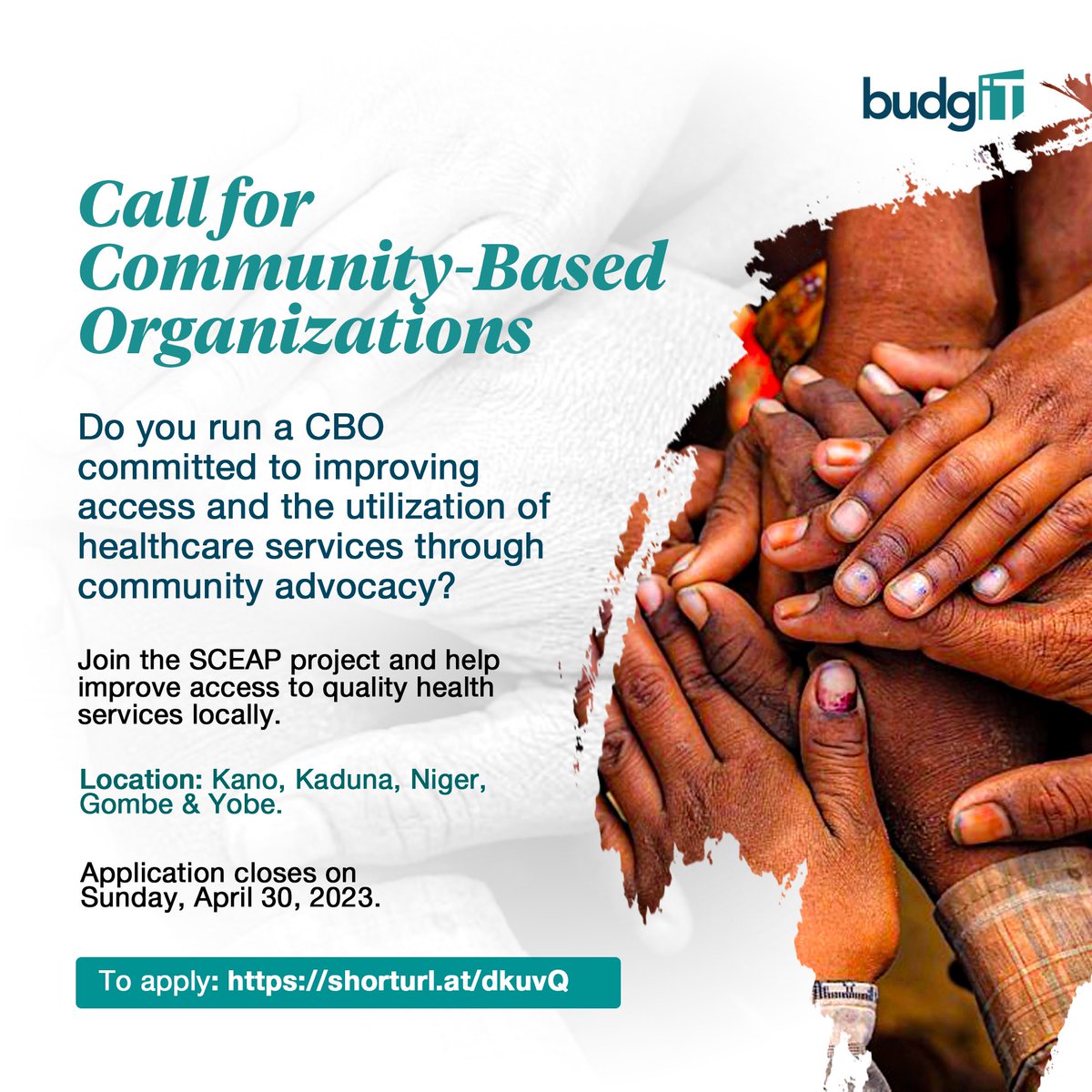 TrackaNG's tweet photo. 📢 A call for Community-Based Organizations to join the SCEAP project and reform primary healthcare in Kano, Kaduna, Niger, Gombe &amp; Yobe states.  For details, visit 📷 https://t.co/hYoBAxKdko Application closes on  Sunday, April 30, 2023.   Share. Retweet. https://t.co/88AQr5LYIF