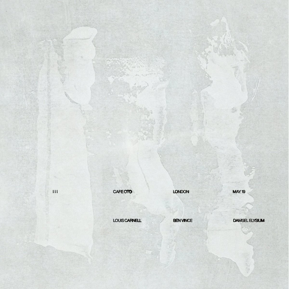 111 by Louis Carnell
May 19th, <a href="/Cafeoto/">Cafe OTO</a> 
With <a href="/benvince91/">Ben Vince</a> &amp; Damsel Elysium
Tickets: cafeoto.co.uk/events/111-pre…