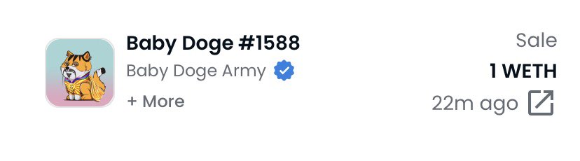 Babydoge 1588 just sold for 1 ETH ! 

opensea.io/collection/bab…