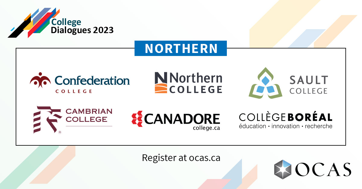 TOMORROW! 
What do you know about the NORTHERN region colleges? Learn about them – & 21 other Ontario colleges – at #CollegeDialogues. Register: ocas.ca/resources/coll….

@NorthernCollege @cambriancollege @CanadoreCollege @collegeboreal @Confederation @SaultCollege #onpse #onted