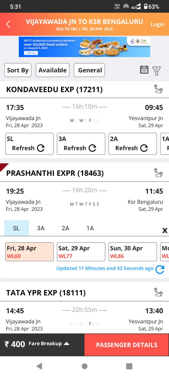 <a href="/drmvijayawada/">Vijayawada Division</a> a train may be run from MTM/CCT/NS/BZA to Bangalore via Guntur and Nandyala as U are unable to increase frequency of Kondaveedu exp. <a href="/Vpriyathamchow1/">V.Priyatham Chowdary</a> <a href="/arun143rahul/">Arun</a> <a href="/drmsbc/">DRM Bengaluru</a> <a href="/BzaDom/">Sr DOM BZA</a> <a href="/srdomsbc/">@srdomsbc</a> <a href="/SWRRLY/">South Western Railway</a> <a href="/GMSWR/">GM SWR</a> <a href="/gntrailusersasn/">Guntur Divisional Rail Users Association</a> <a href="/drmgnt/">Guntur Division</a> <a href="/drmgtl/">DRM Guntakal</a> @UppuluriC <a href="/NarayanaNidhin/">MywayRailway</a>