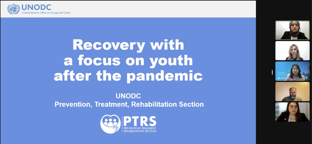 UNODC_PTRS's tweet photo. .@UNODC PTRS presented at the @UNECOSOC #YouthForum side event “After the Pandemic – Youth Works towards the 2030 Agenda"➡️ on supporting drug demand reduction in recovering from the pandemic &amp; supporting youth🧒👧 in #💊Prevention, #YouthEmpowerment💪. 

🙏@1920Yesilay https://t.co/sj0wxHHtPy