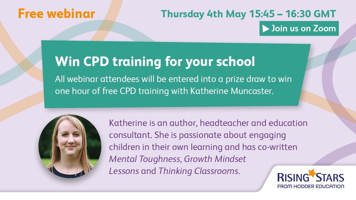 Join Mental Toughness authors @everychilda and @VESPAmindset on Thursday 4th May at 15:45GMT for a free CPD webinar. Discover their top tips and best classroom practice for helping young people to cope with stress, challenge and change. Register here: bit.ly/3V46f6Z