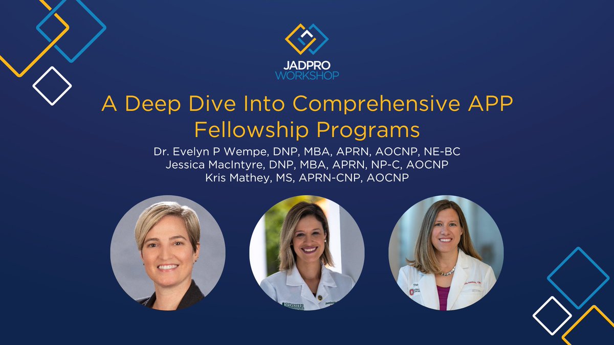 APSHOorg's tweet photo. Think an AP Fellowship Program might be right for your institution? Join one of #JADPROWorkshop’s sessions to learn how these programs function and can help your practice! Learn more about it here: https://t.co/8sgRjufiYz
#APSHO #AdvancedPractitioners #Oncology #Fellowship https://t.co/dmkwAvARYg
