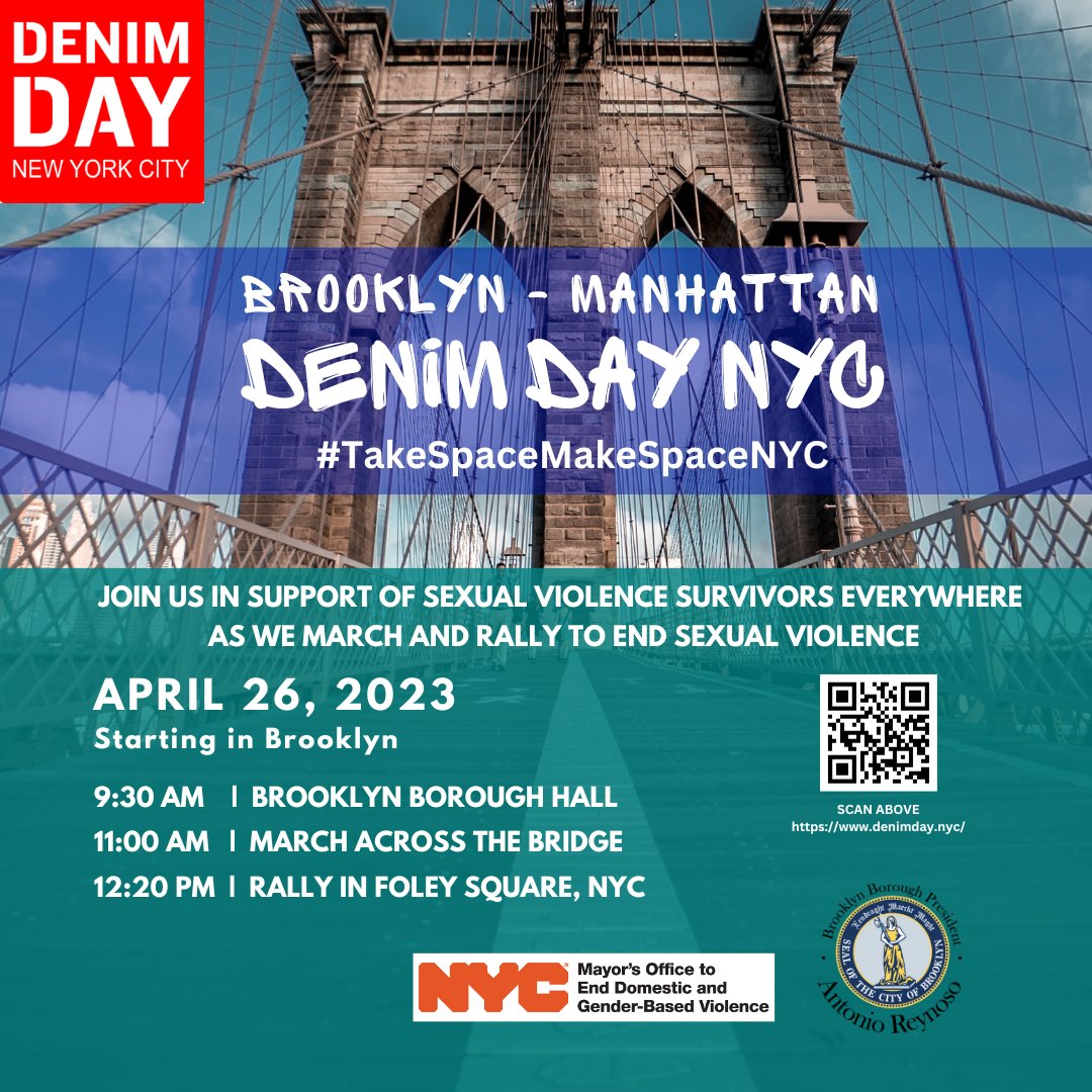 DenimDayNYC's tweet photo. Put on your jeans because we're marching today! Will you be there? 

#TakeSpaceMakeSpaceNYC #svam #sexualviolence #consent #awarenesshelphope https://t.co/llYOiVjmQv