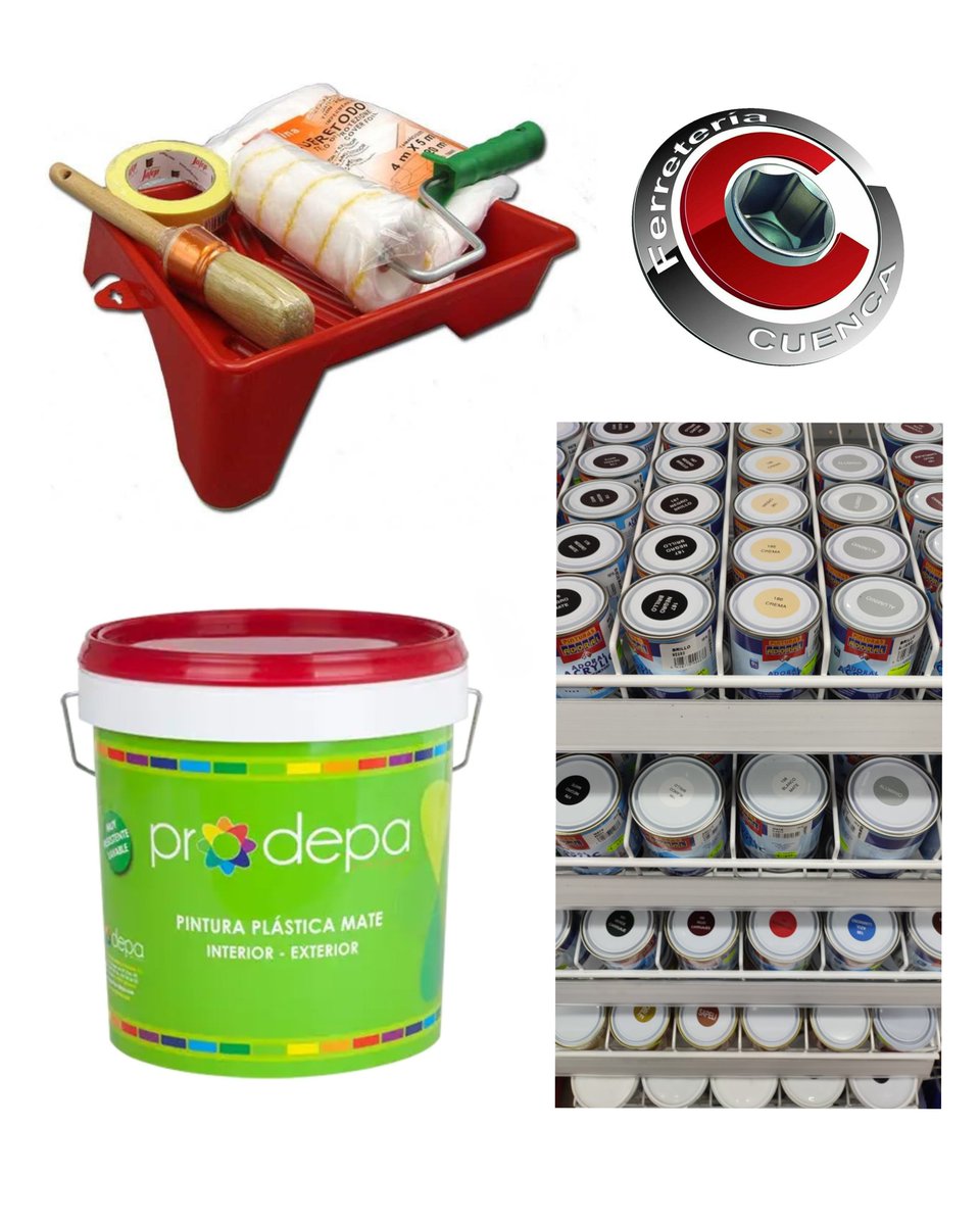 FerrCuencaCB's tweet photo. ¡SE TE ACABARON LAS EXCUSAS! 
#Esmaltes , #pintura plástica , #temple , #barnices , #tintes y todo lo que necesitas para #pintar en Ferretería Cuenca.
Y ampliamos la gama en https://t.co/FBQPJNPYic https://t.co/SUkJhAjtZw