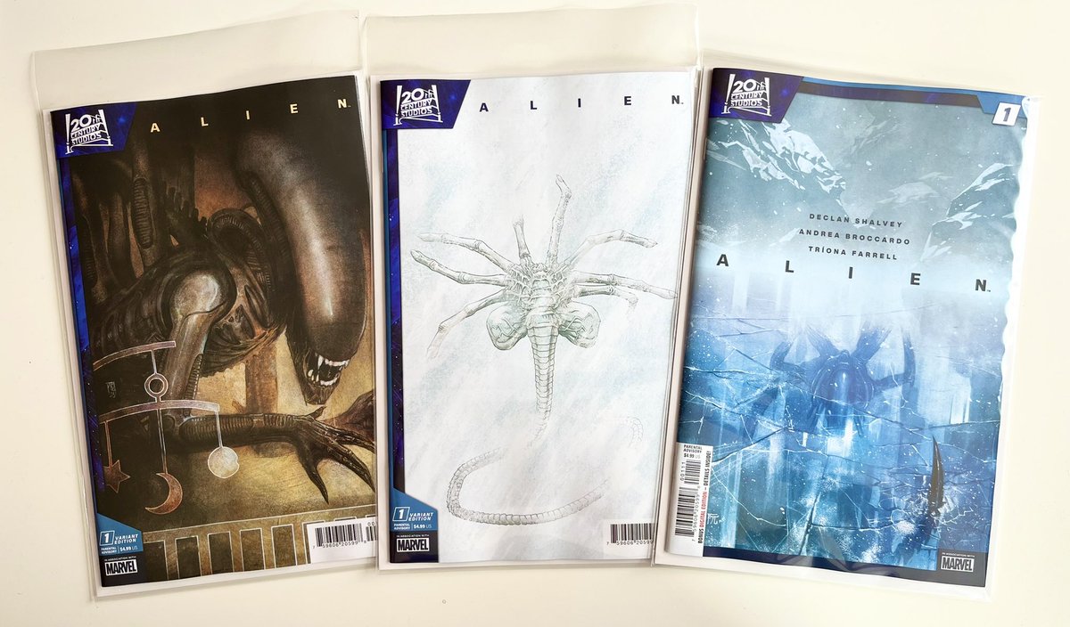 Unkle_Lee44's tweet photo. Today’s #AlienDay2023 pick ups so far…
Marvel’s Alien ‘Thaw’ #1
Written by @declanshalvey
Art: Andrea Broccardo
Colours: @Treestumped
Letters by Clayton Cowles
Variant covers:
Declan Shalvey, Alex Maleev & Gabriel Dell’Otto
#AlienDay426 #MarvelAlien #Xenomorph https://t.co/zaiKULllDO