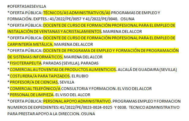 orientadh's tweet photo. Ofertas publicadas en el Servicio Andaluz de Empleo en la provincia de Sevilla. 26/04/2023  https://t.co/rA8GBHljKe https://t.co/lHQVUpDwy9