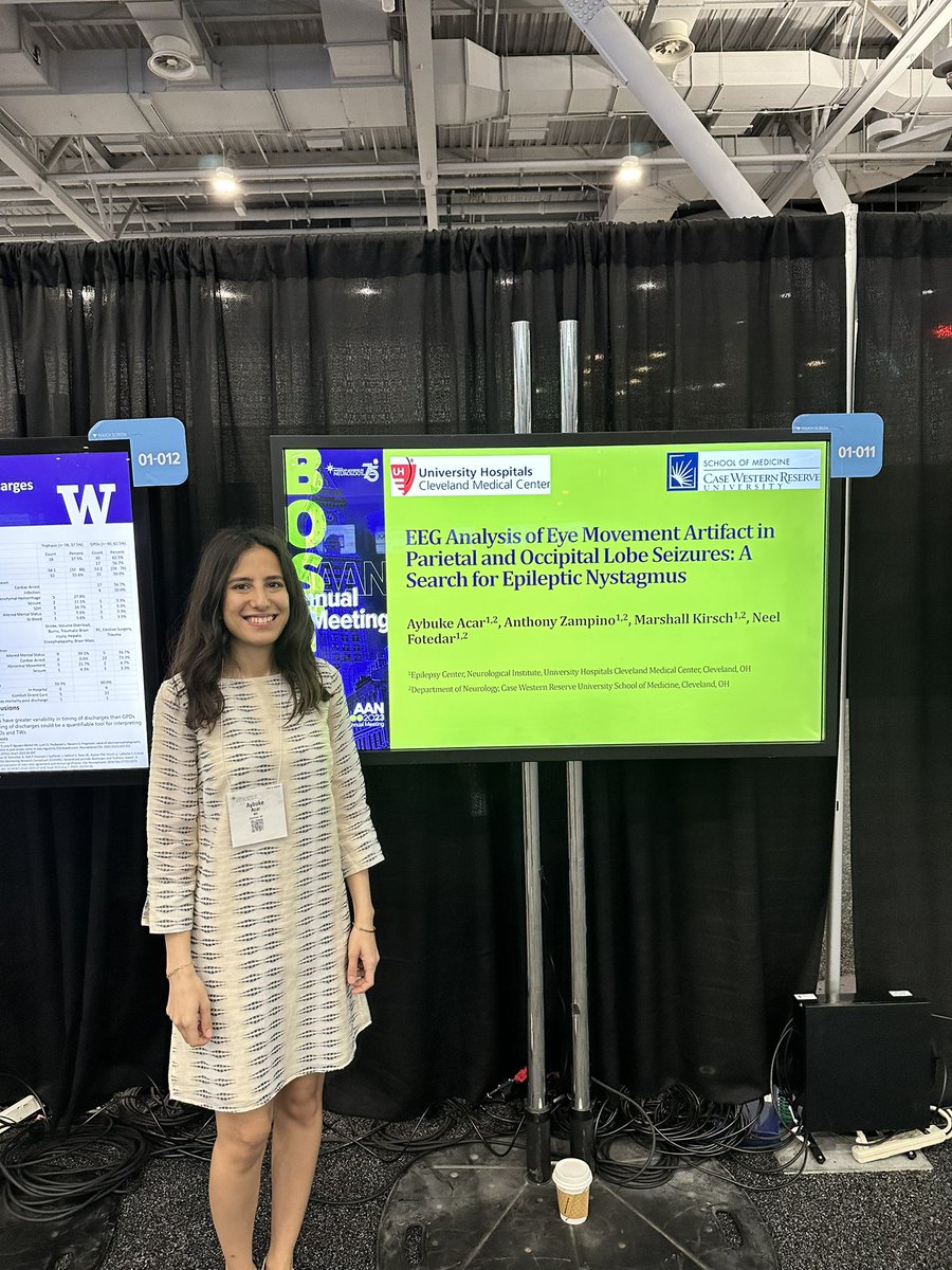 Our awesome research fellow Aybuke Acar is presenting two posters at this morning’s session. Stop by at Neighborhood 1, posters 4 and 11. #AANAM #AAN2023 #Epilepsy #Neurophysiology #Neurotwitter