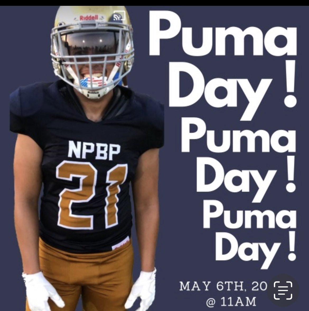 PalmPrep's tweet photo. NorthPalmBeachPrepFootball.. Dont miss PumaDay!! We will be talking Football and life after football… Recruiting.. Jobs.. Trades… its #PumaUp time Baby!! Let’s have fun doing so.. May 6th 11a Puma Center Wellington!! https://t.co/xXNb0VcZyc