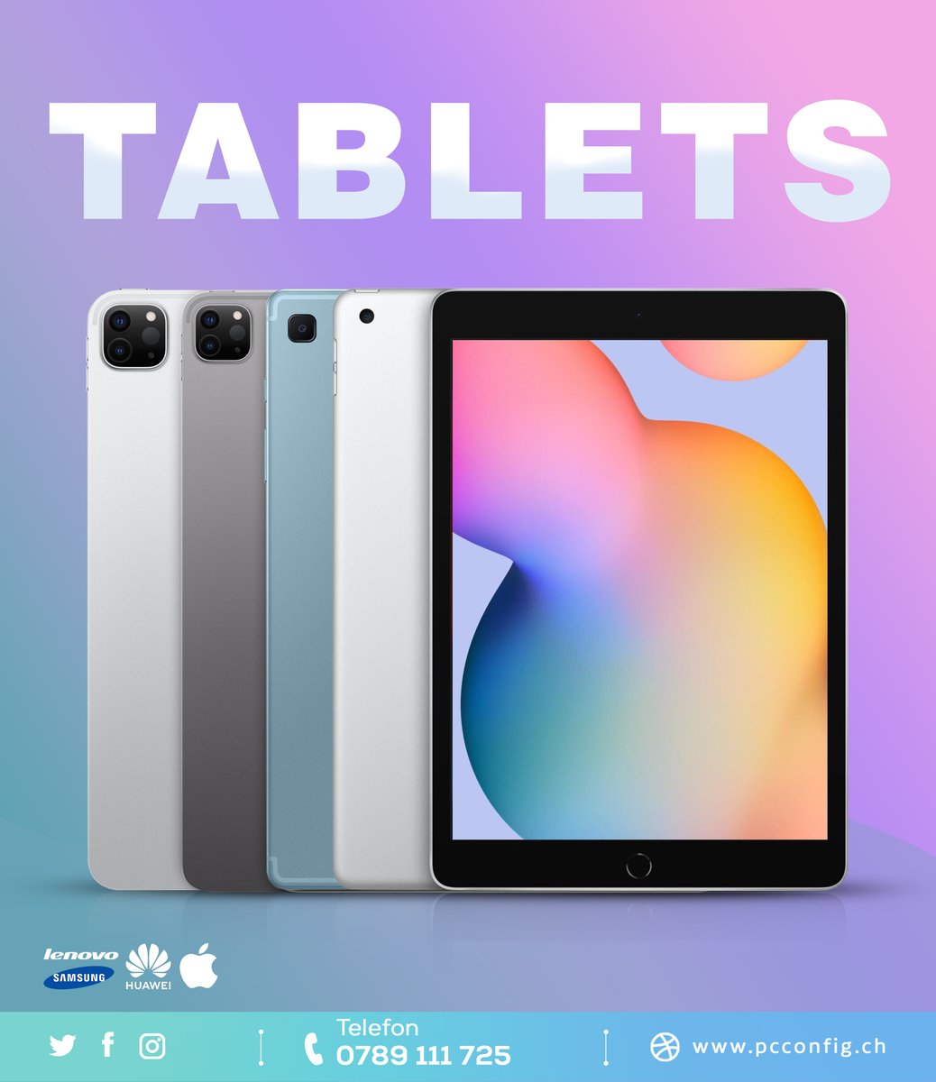 PcconfigSwiss's tweet photo. Hey Leute! Ich wollte euch das unglaubliche Tablet-Sortiment bei https://t.co/Bd8IIzaGzv vorstellen! Ob ihr ein schlankes Tablet für unterwegs oder ein leistungsstarkes Modell für die Arbeit braucht, sie haben für jeden Bedarf das richtige Table #pcconfigch #tablet #onlineshoppin https://t.co/GEXNT49DtQ