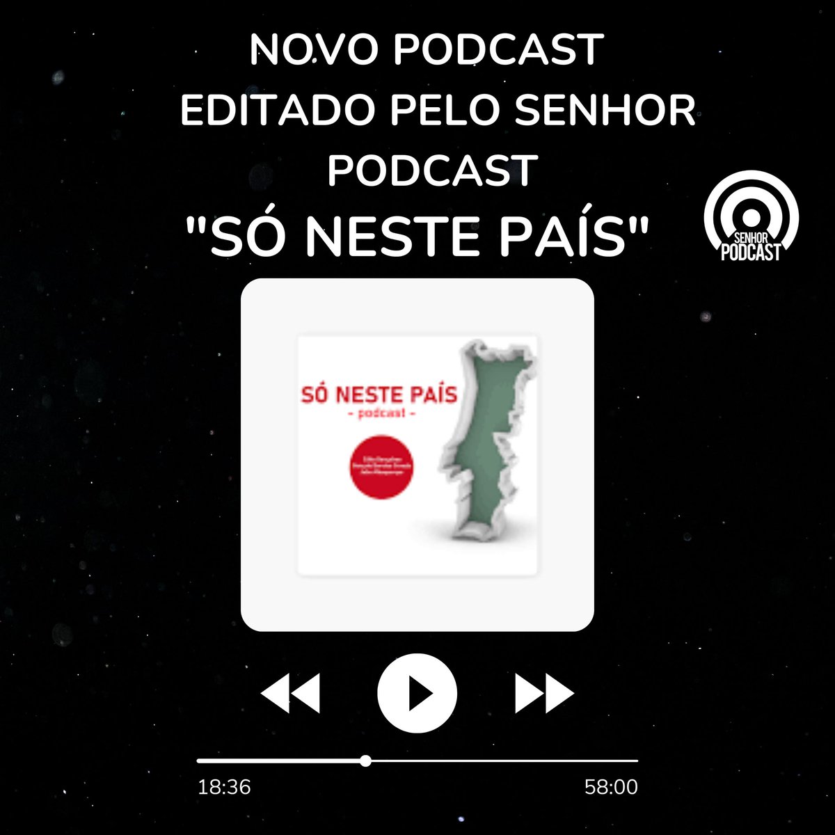 O Podcast “Só neste País” faz agora parte das vítimas semanais do corte e costura do Senhor Podcast! ✂️
Aconselha-se uma audição nas plataformas de streaming a este irreverente programa! 💪🏻

Se tens um Podcast e necessitas de ajuda  fala com o Senhor Podcast e limita-te a gravar!