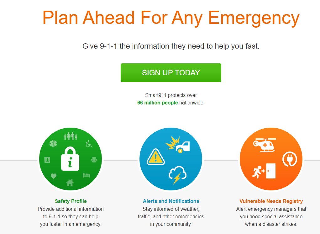 Plan Ahead For Any Emergency by signing up today at Smart911.com for alerts and notifications.