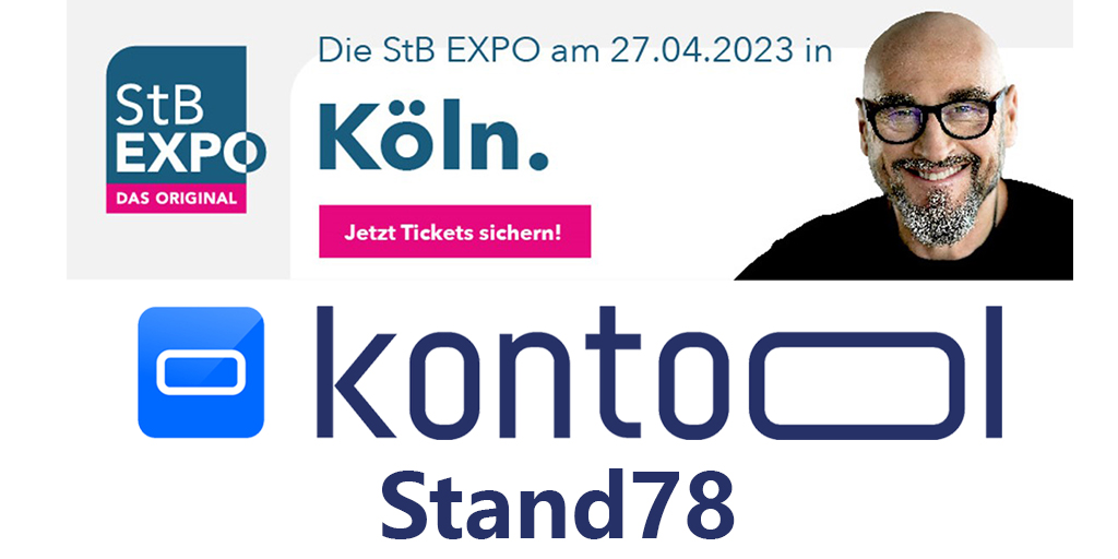 🟦kontool auf der StB EXPO in Köln - Kommen 
     sie bei uns am Stand 78 vorbei!

Hier bekommen Sie noch Tickets:
👉 stb-expo.de/koeln.html

<a href="/kontool_kantiko/">kontool by kantiko</a> @stbexpo
#kontool_kantiko #köln #stbexpo #digitalisierung #steuerberater #steuerberatung
