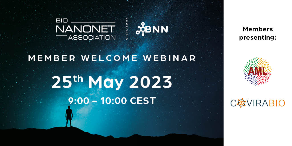 bionanonet's tweet photo. Save the date & register now for our 5th #BioNanoNet Member Welcome #Webinar on 🗓 25 May from 9:00-10:00 CEST:
👉 Advanced Manufacturing Laboratory presented by @carlossanchez_s
👉 Covirabio GmbH presented by Marko Poglitsch
Info & Registration: ▶️ https://t.co/iYkc3lSlK0 https://t.co/vGhFUcczYx