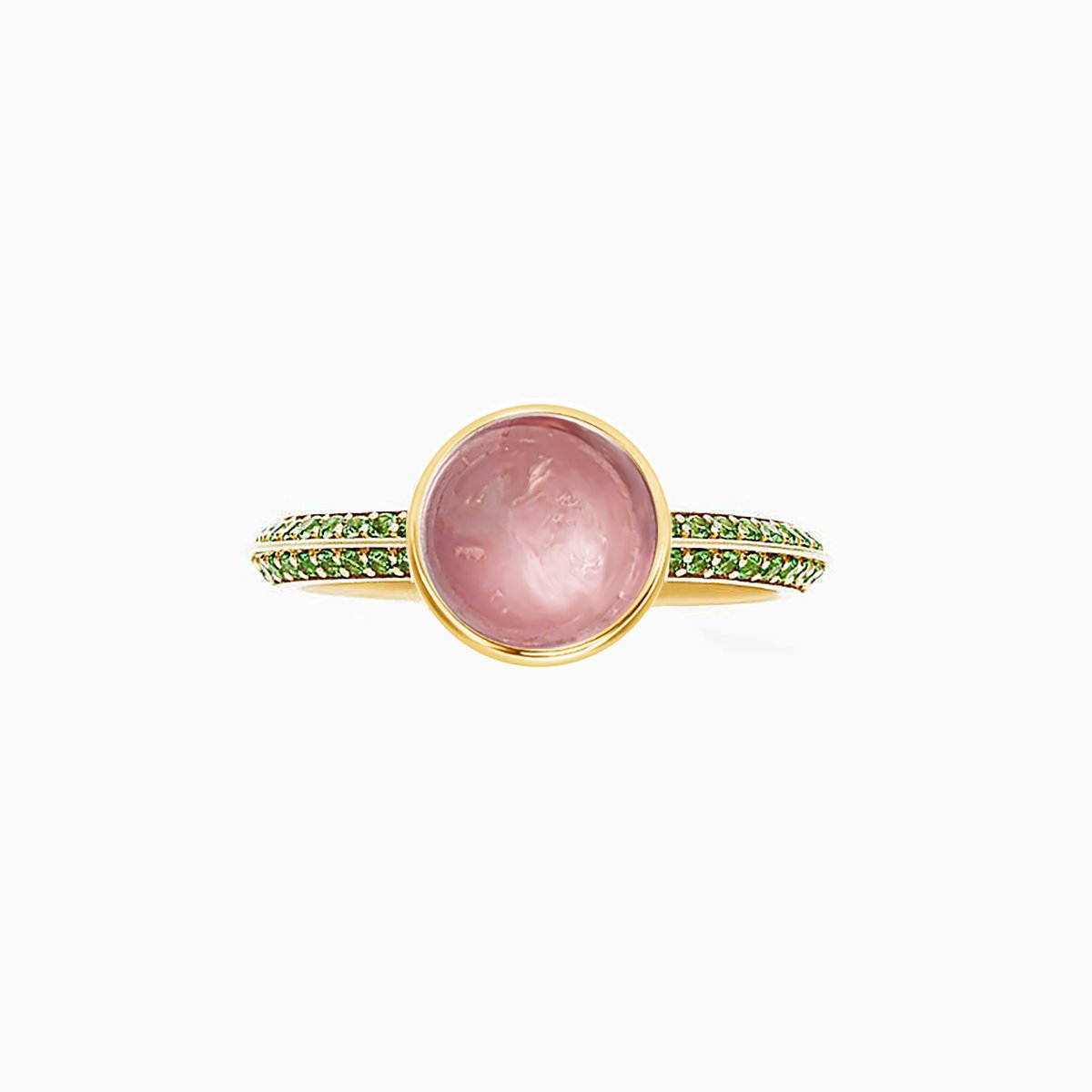 A bold ring for a daring lady. This design mix of cabochon and faceted cut, smooth and sharp lines, truly is an adventurous and unique art piece. 

#Gemstonering, #bezelsetting, #knife-edgeshank

bit.ly/3E3X8sW 

W144 G053 COCO SOLITAIRE GEMSTONE RING - PINK ROUND