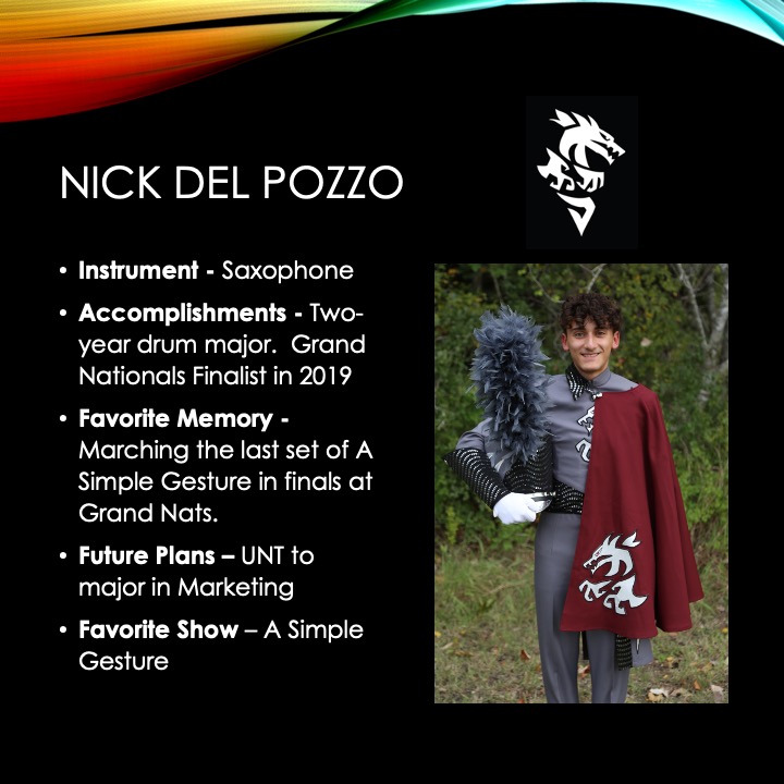 rrbandboosters's tweet photo. Senior Spotlight! On behalf of the entire Dragon Band community, thank you for everything you've contributed to our program Nick! We all wish you the best of luck! Always be a 🐉!
#gorockband #gorockguard #alwaysbeadragon #seniors2023 https://t.co/Llym7vJab3