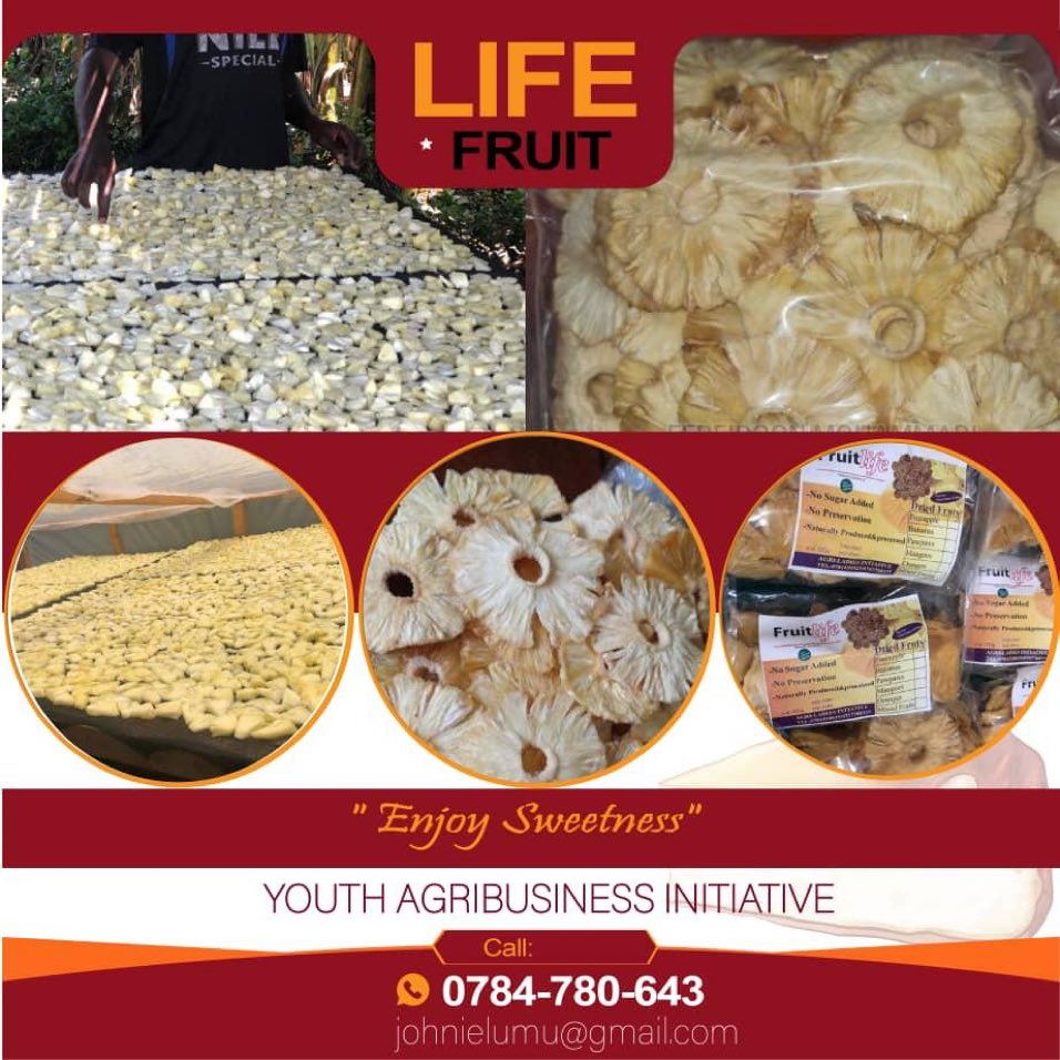 Youth agribusiness initiative. Dried fruits available.